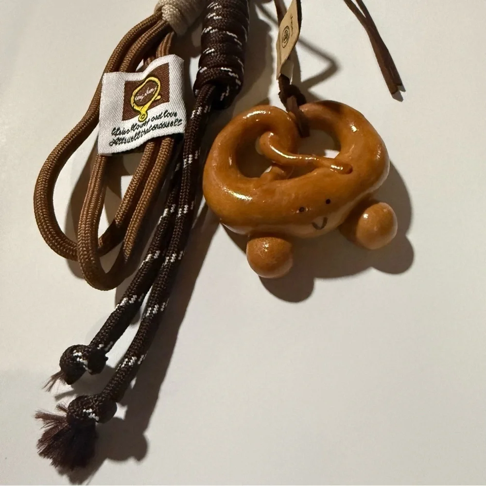 Braided Rope Bag Pendant High-grade Keychain Cute Bread Pendant Chocolate
